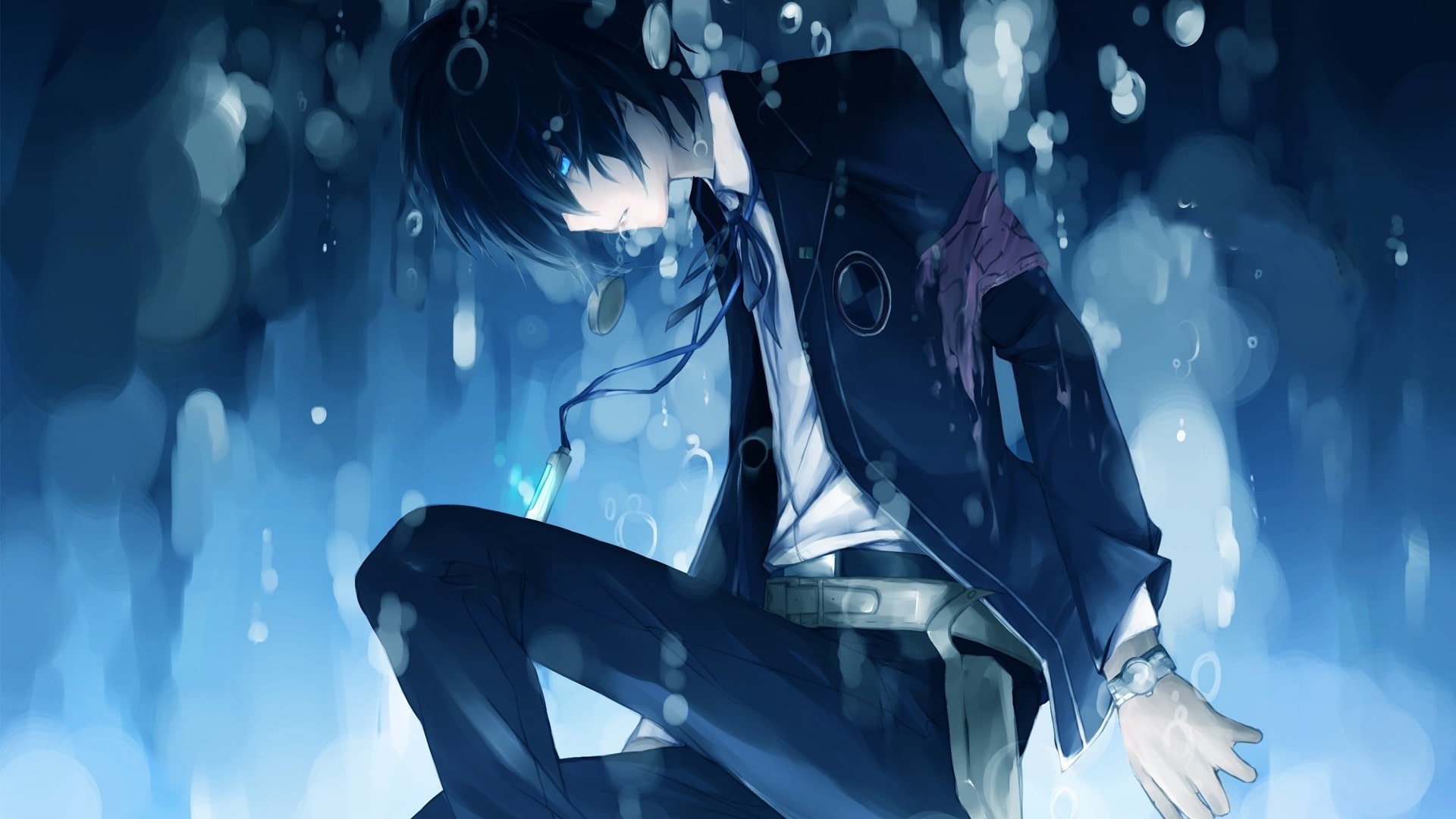 Boy with sword, katana, light, neon, dark, anime, HD phone wallpaper |  Peakpx