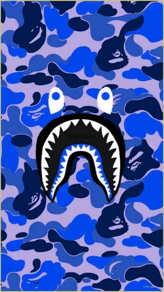 Bape purple, camo, shark, supreme, HD phone wallpaper
