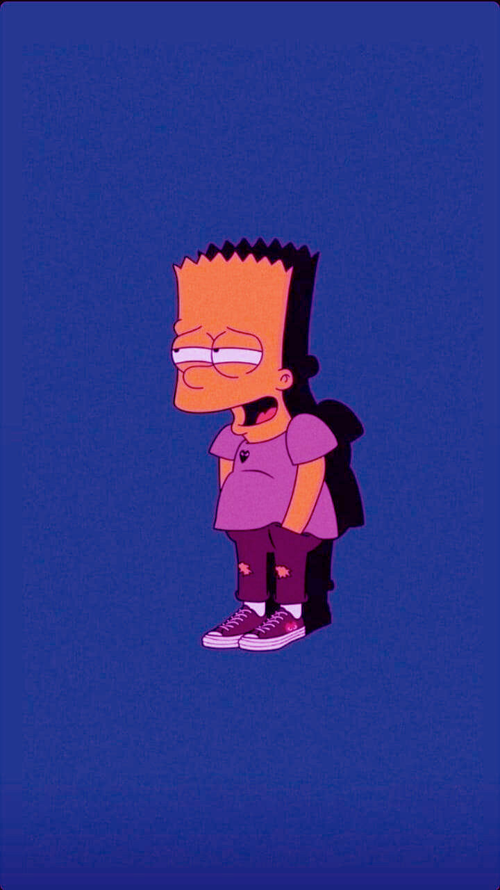 Bart Simpson Trippy sad Wallpaper Download
