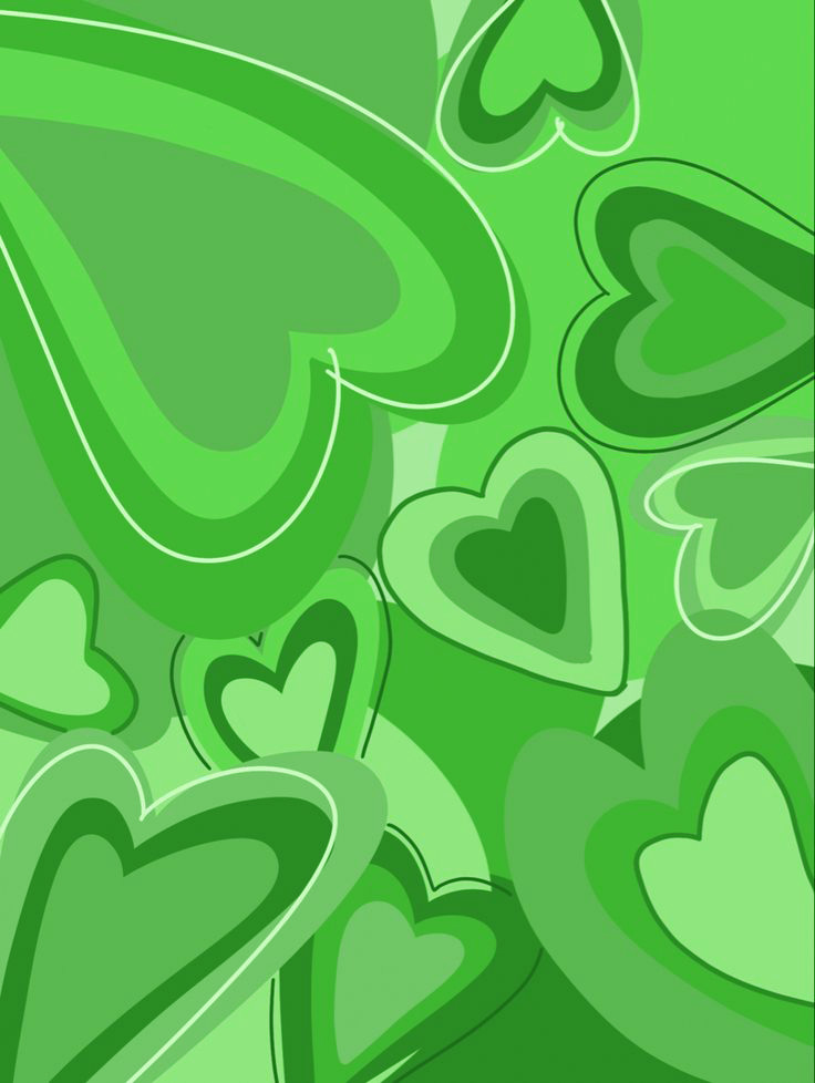 Cute green hearts abstract background geometric Vector Image