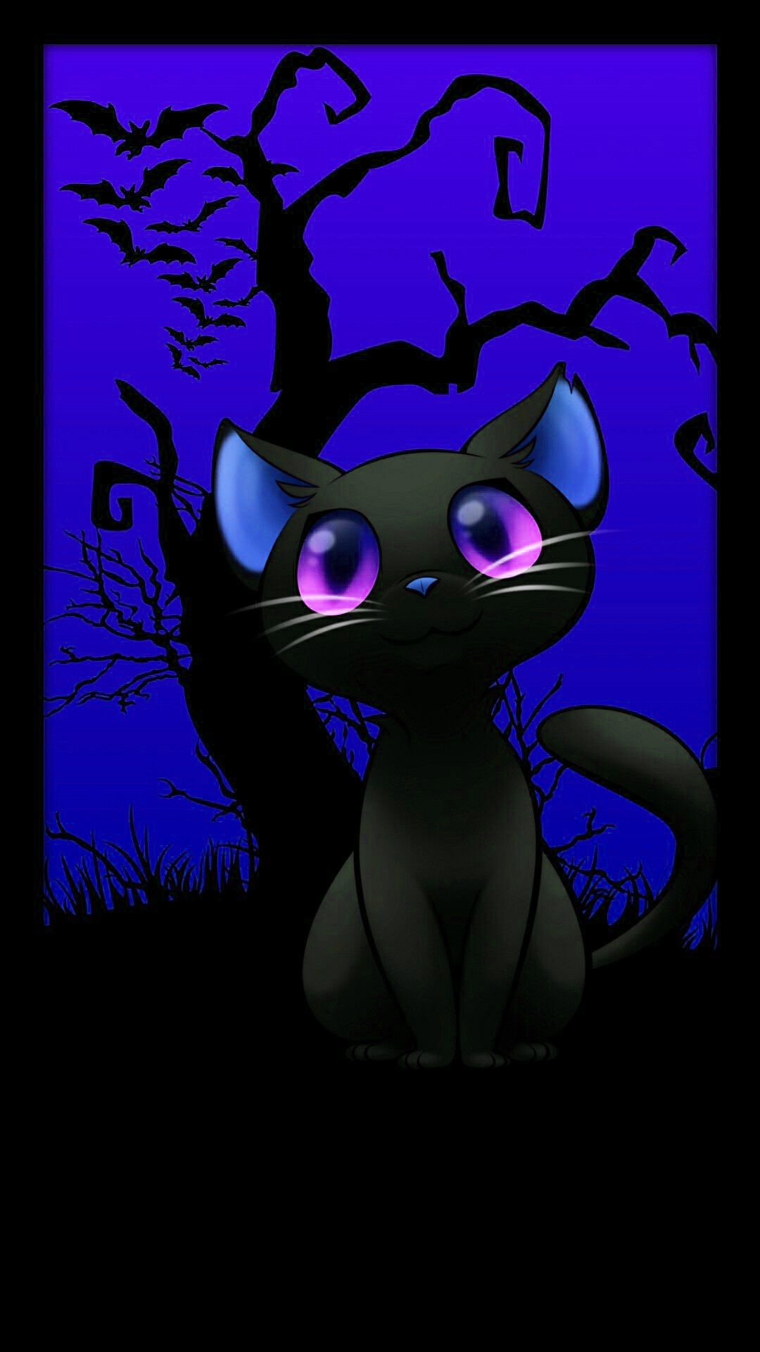 Wallpaper Cats Black Pumpkin Halloween animal