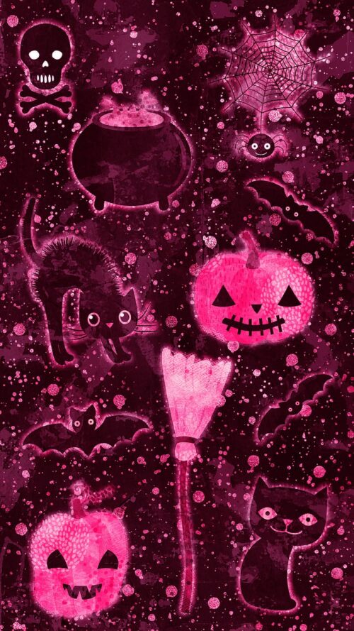 Pink Halloween Wallpaper