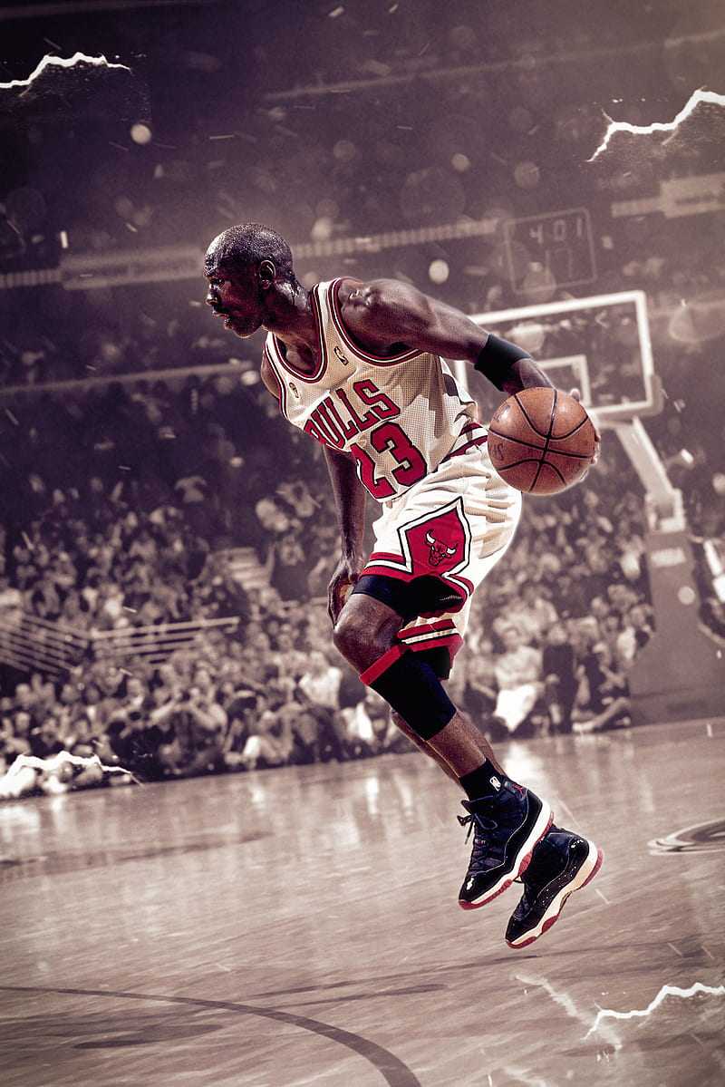 Download Michael Jordan Soars High with a Spectacular Slam Dunk Wallpaper   Wallpaperscom