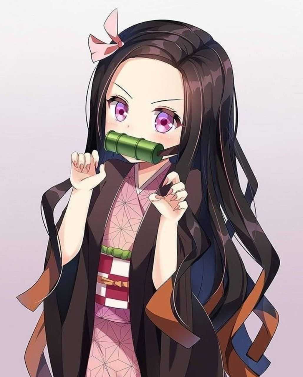 Get into Demon Slayer with Cute Nezuko background for your phone or desktop
