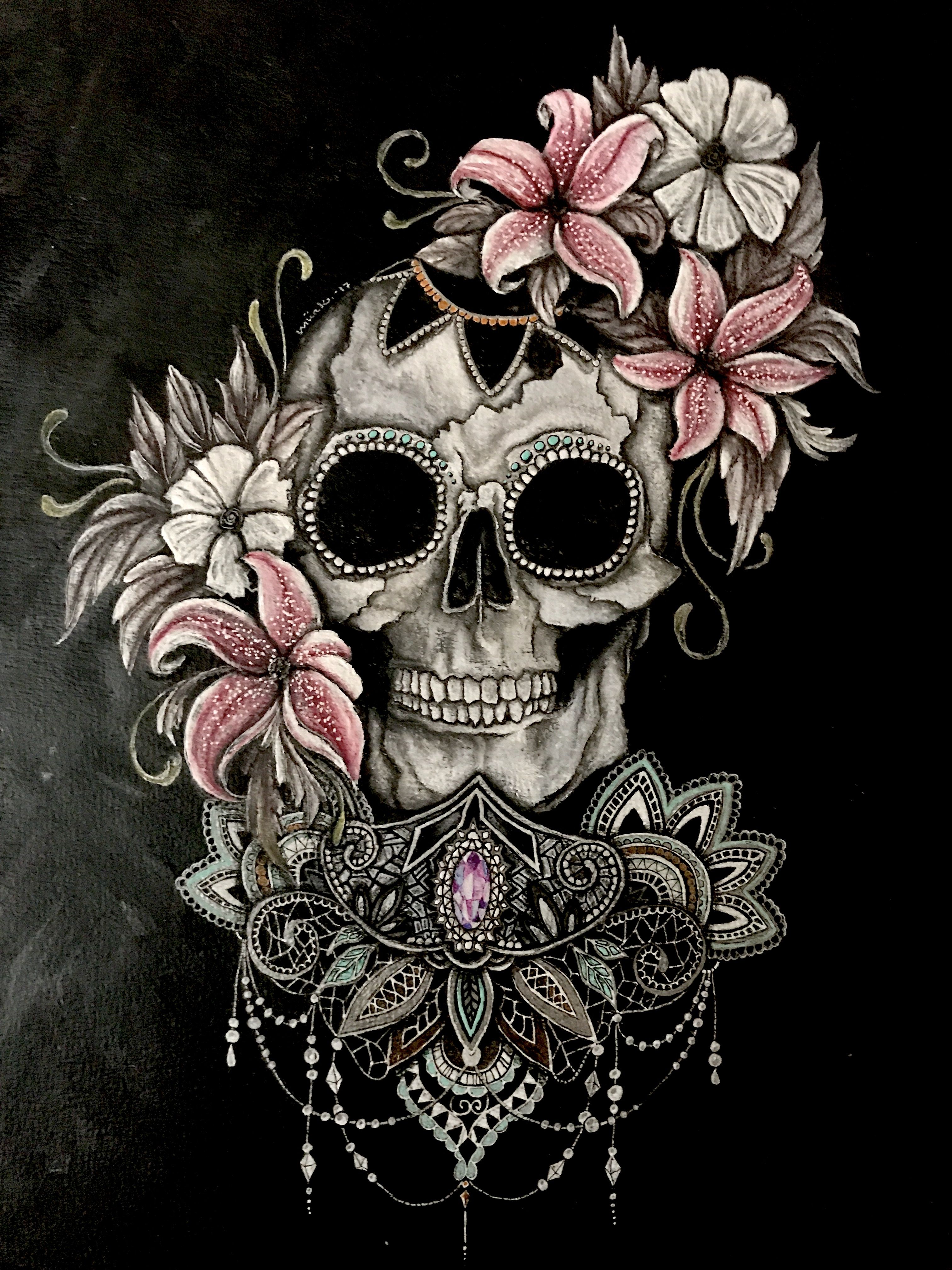 Pastel Colors Sugar Skulls Wallpaper by AleyHandRough on DeviantArt